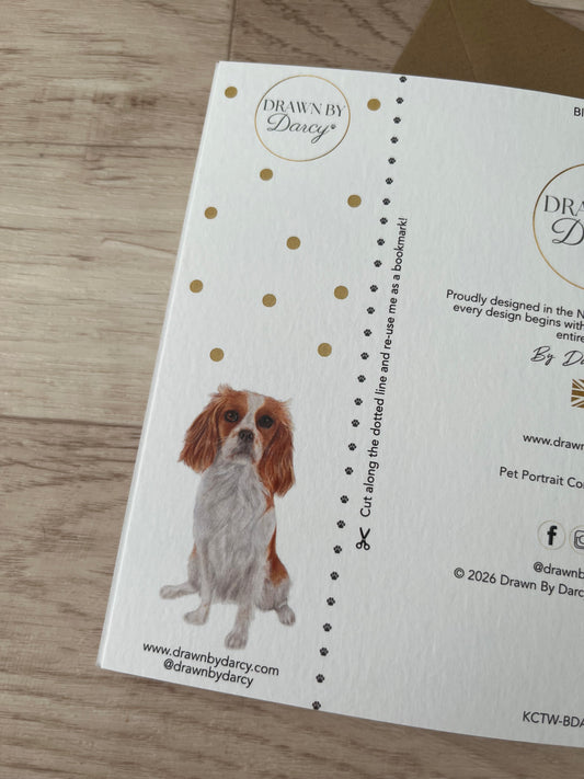 NEW! Cavalier King Charles Tan & White Birthday Greetings Card