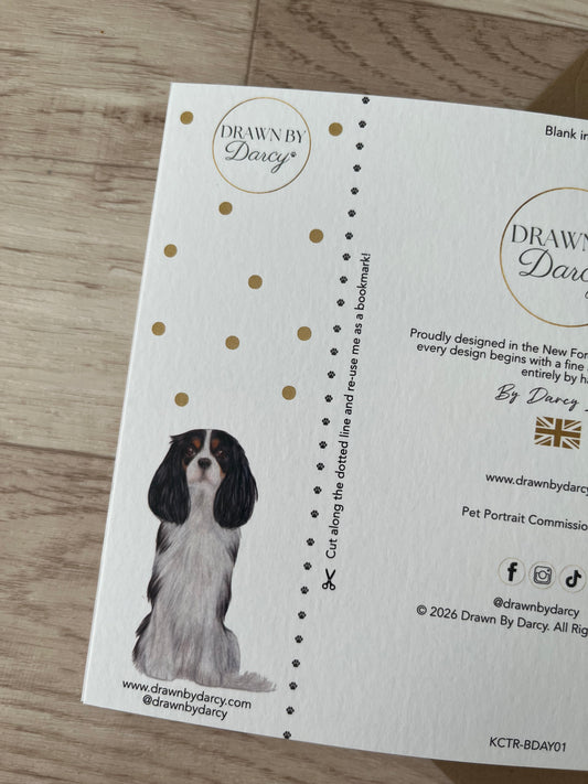 NEW! Cavalier King Charles Tricolour Birthday Greetings Card