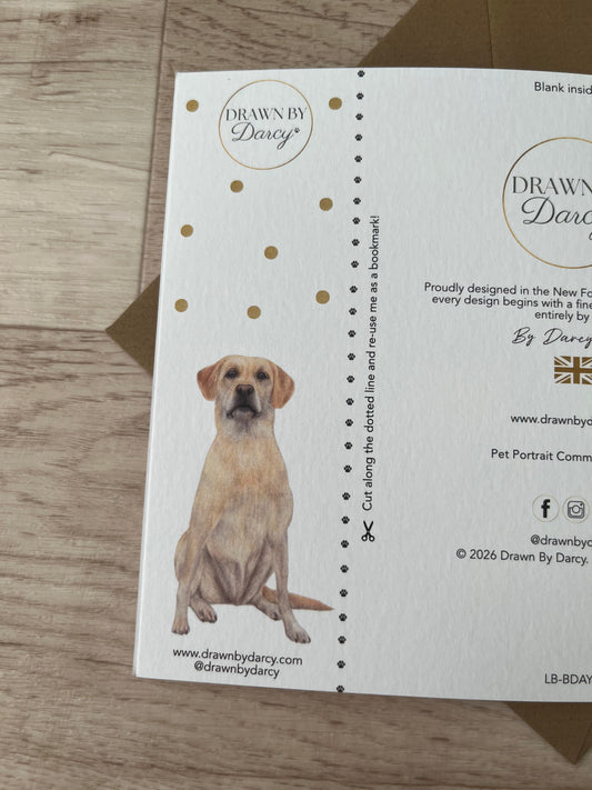 New! Labrador Yellow Birthday Greetings Card