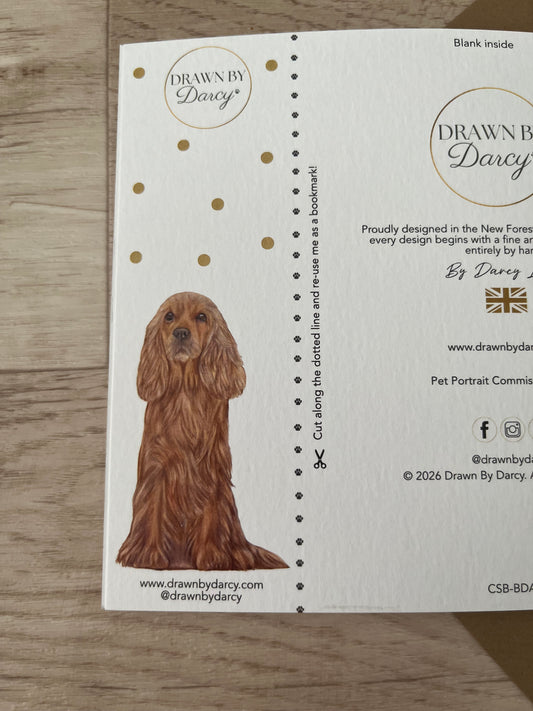 NEW! Cocker Spaniel Golden Birthday Greetings Card