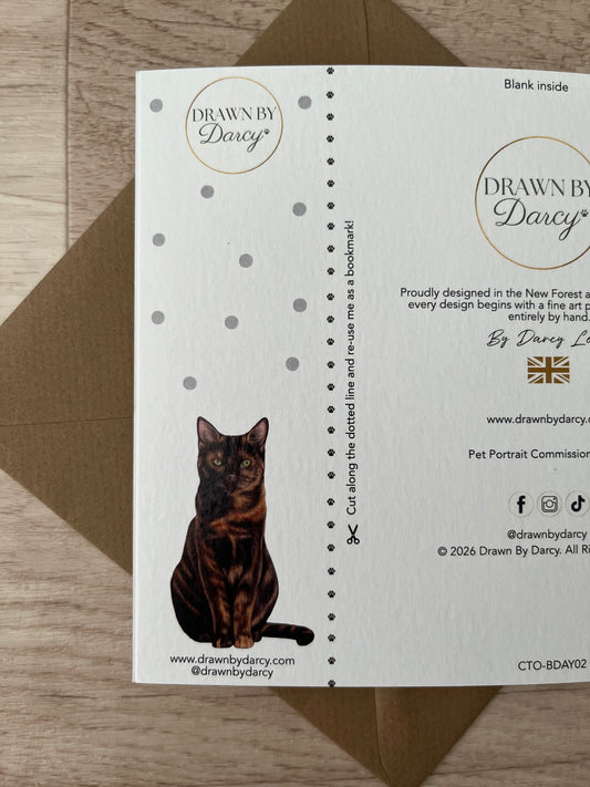 NEW! Tortoiseshell Cat Birthday Greetings Card