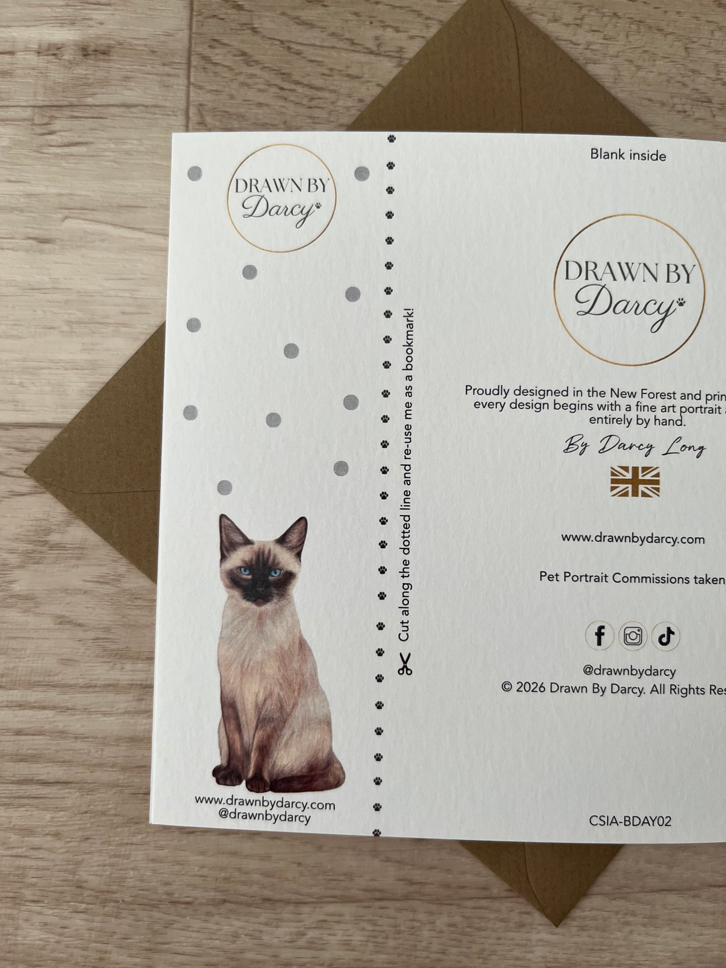 NEW! Siamese Cat Birthday Greetings Card