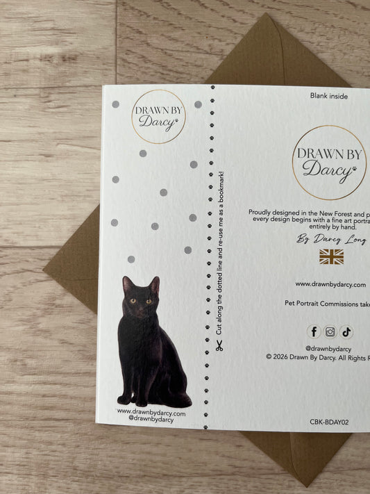 NEW! Black Cat Birthday Greetings Card