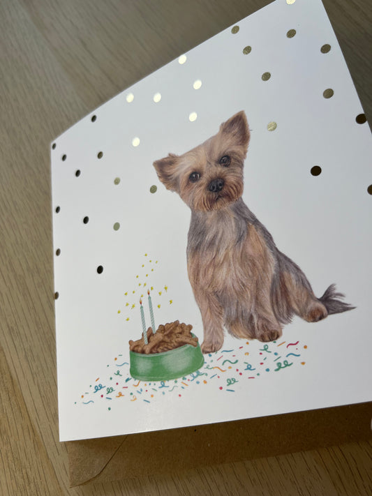 Yorkshire Terrier Birthday Greetings Card