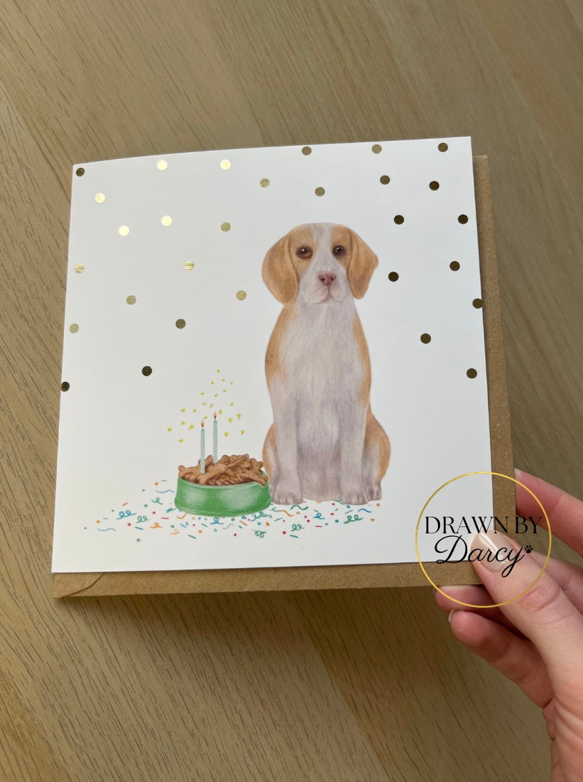 Beagle Lemon Birthday Greetings Card
