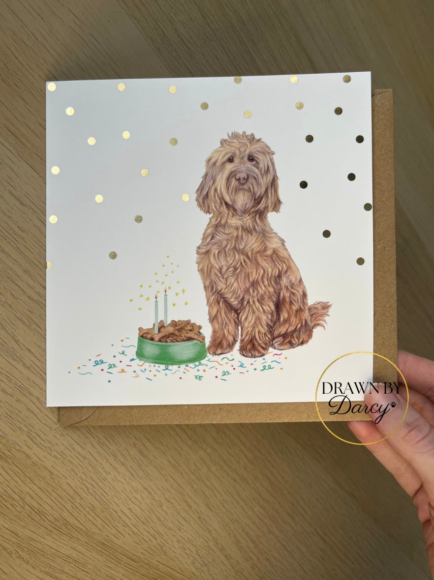 Cockapoo Apricot Birthday Greetings Card