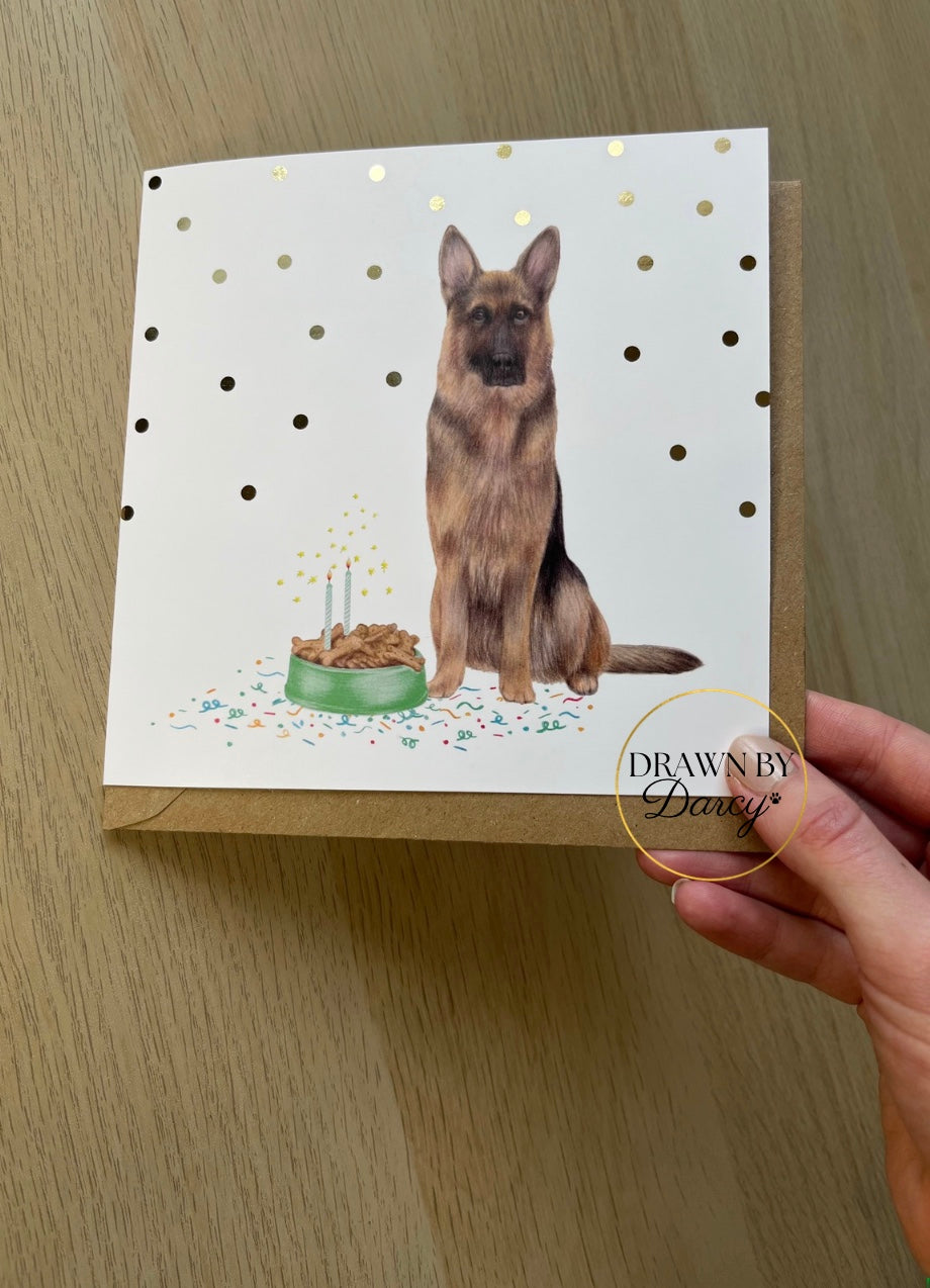 German Shepherd Birthday Greetings Card