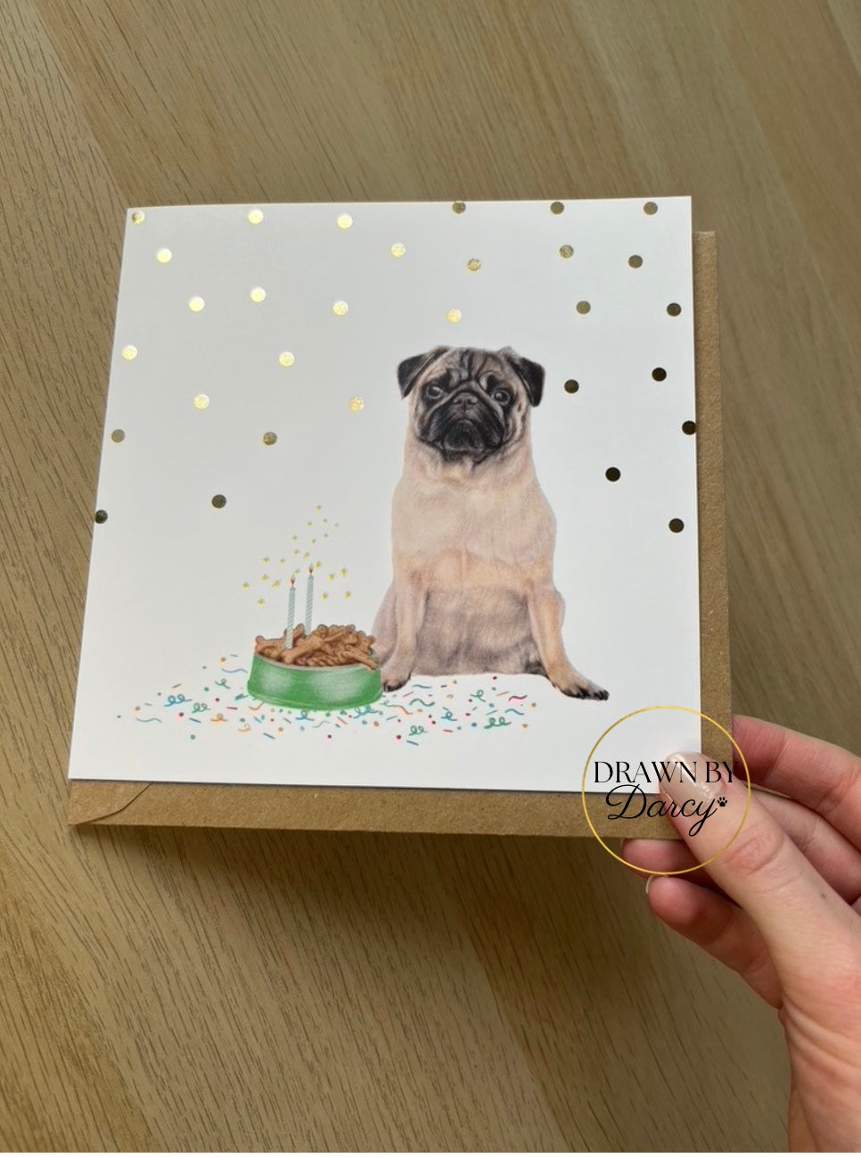 Pug Birthday Greetings Card