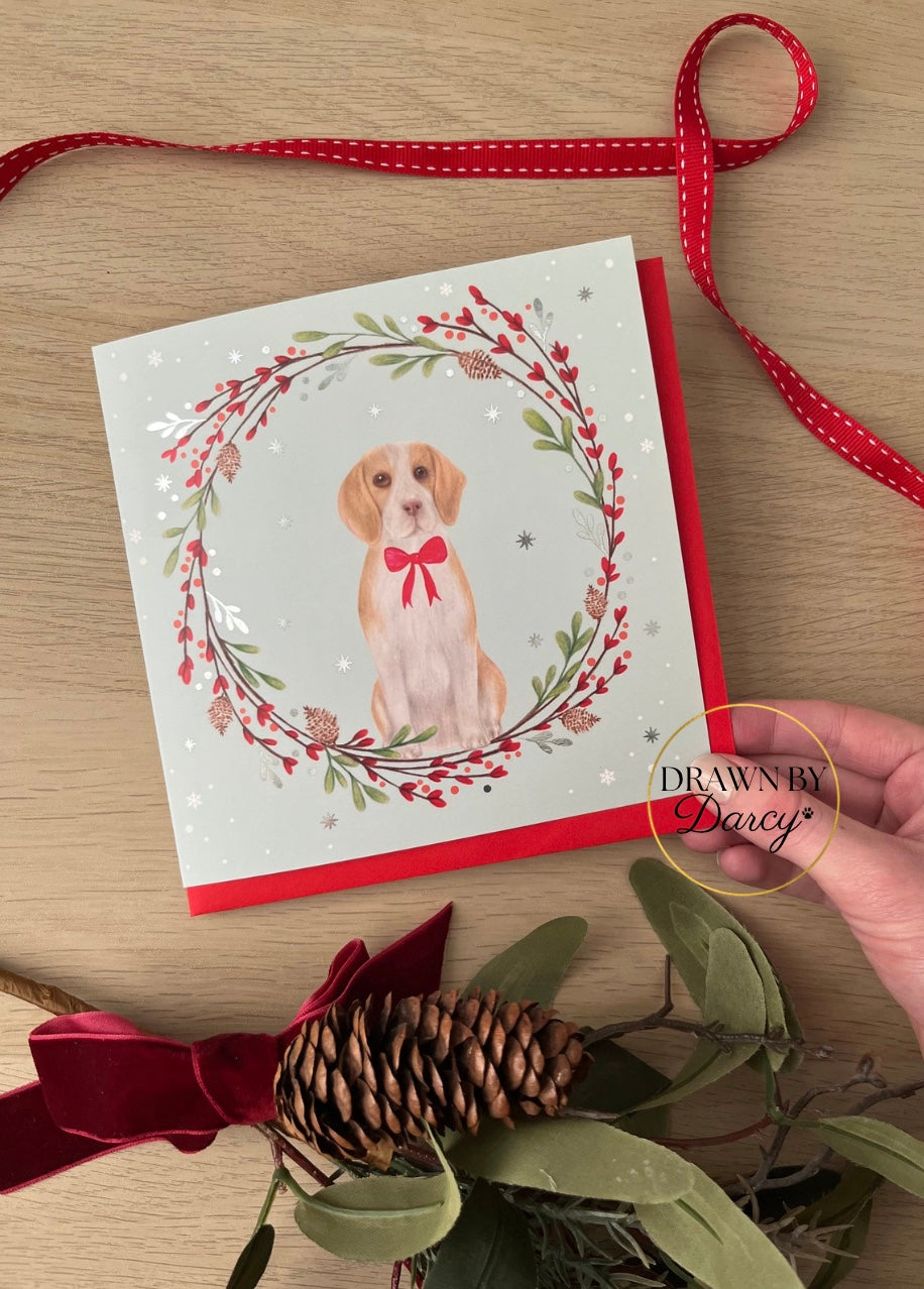 Beagle Lemon Christmas Greetings Card