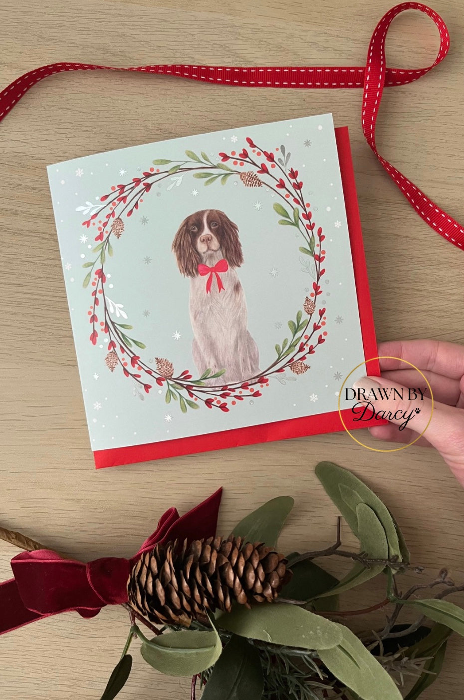 Springer Spaniel Christmas Greetings Card