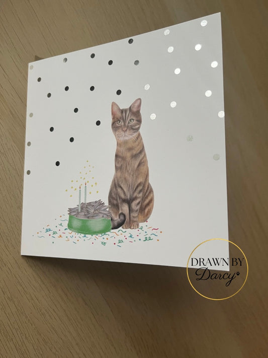 Tabby Cat Birthday Greetings Card