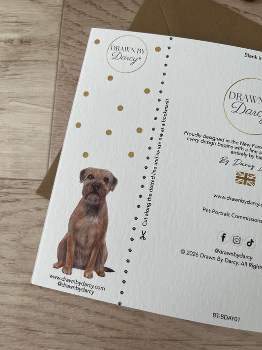 NEW! Border Terrier Birthday Greetings Card