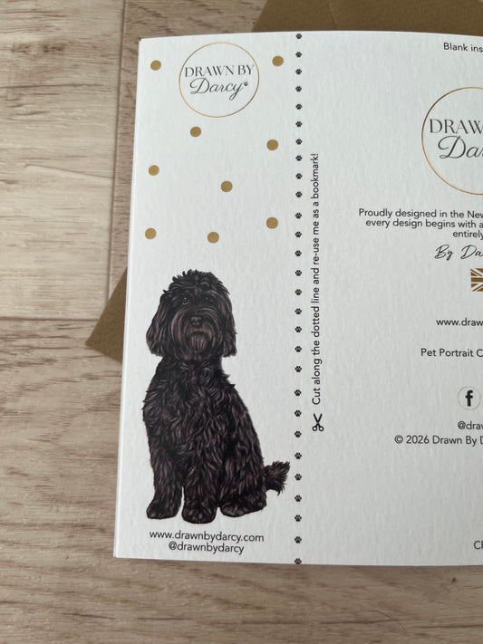 NEW! Cockapoo Black Birthday Greetings Card