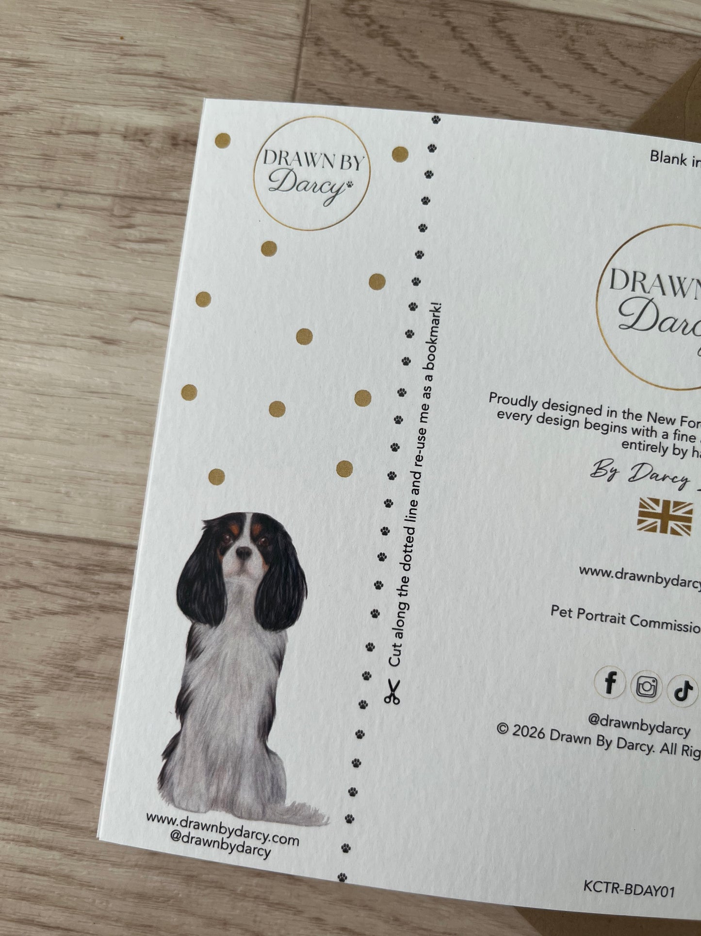 NEW! Cavalier King Charles Tricolour Birthday Greetings Card