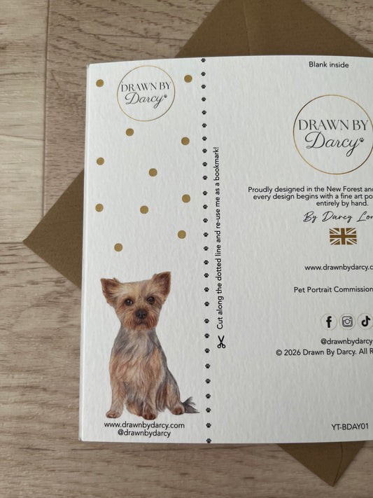 NEW! Yorkshire Terrier Birthday Greetings Card