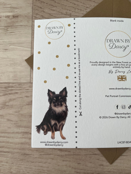 NEW! Long Haired Chihuahua Birthday Greetings Card