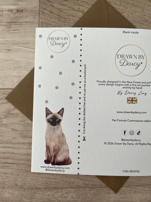 NEW! Siamese Cat Birthday Greetings Card