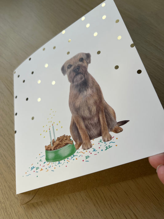 Border Terrier Birthday Greetings Card