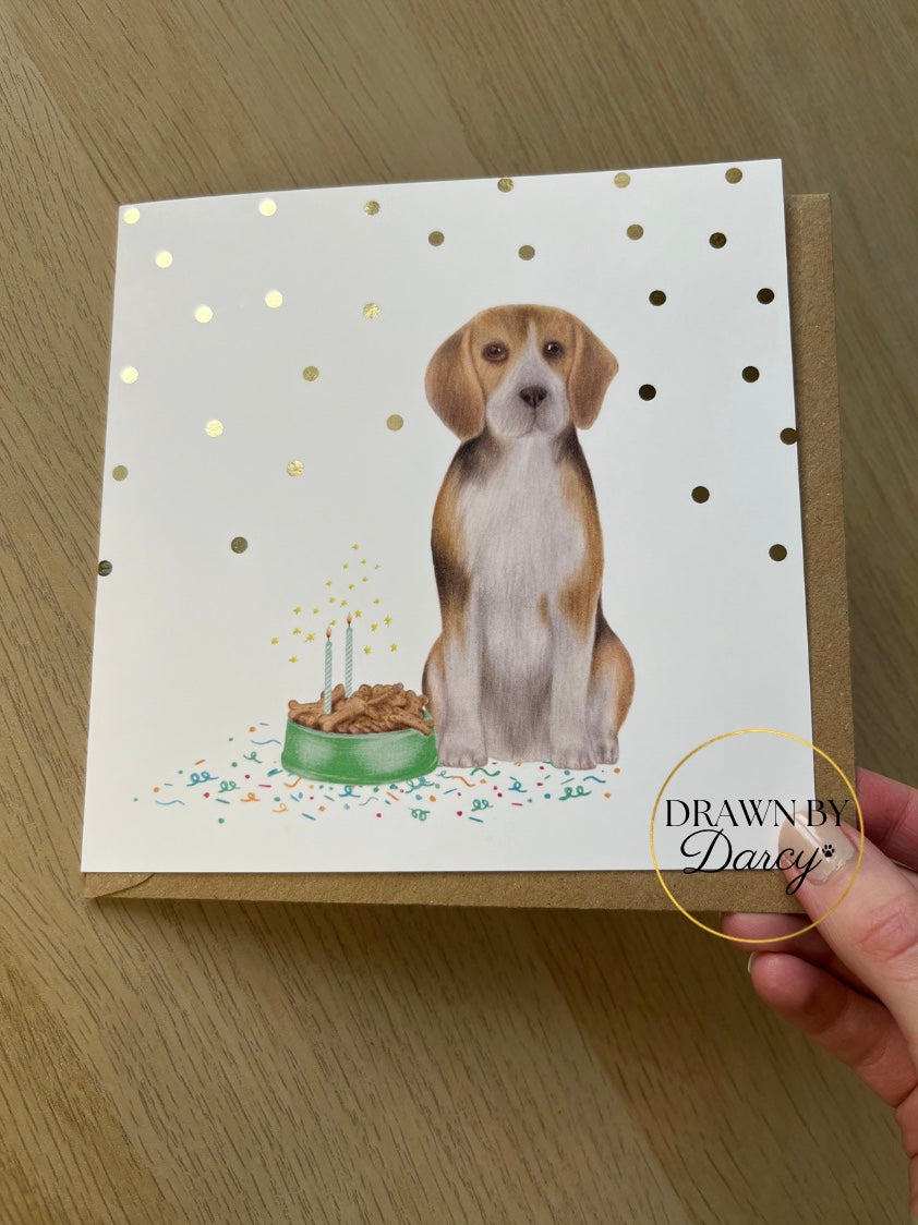 Beagle Tricolour Birthday Greetings Card