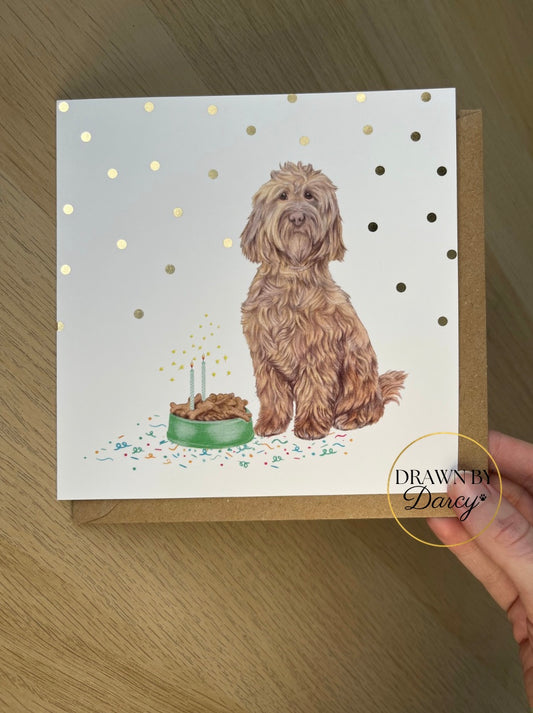 Cockapoo Apricot Birthday Greetings Card