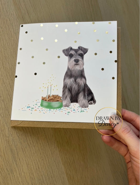 Schnauzer Birthday Greetings Card