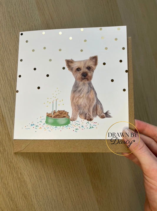 Yorkshire Terrier Birthday Greetings Card