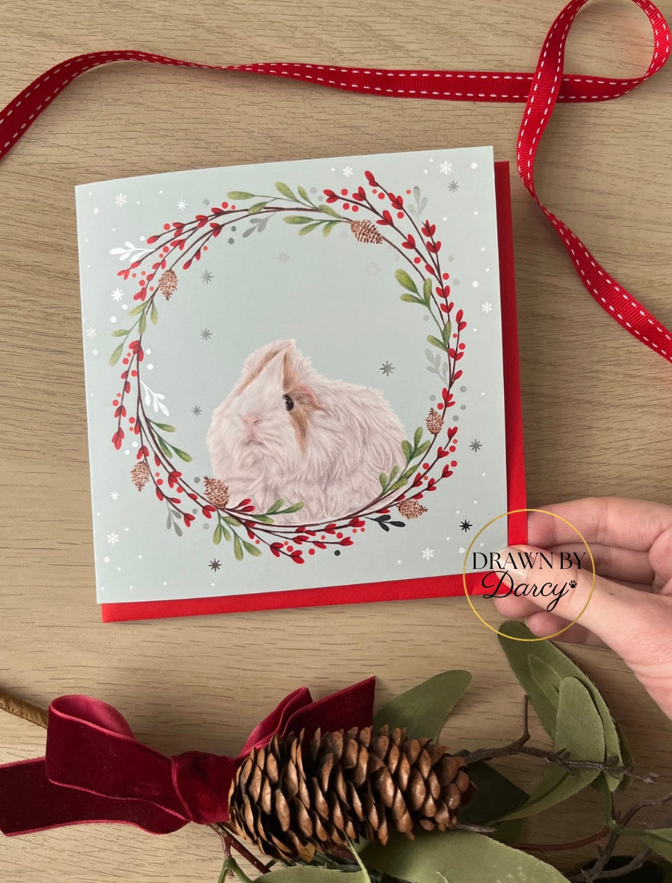 Guinea Pig Christmas Greetings Card