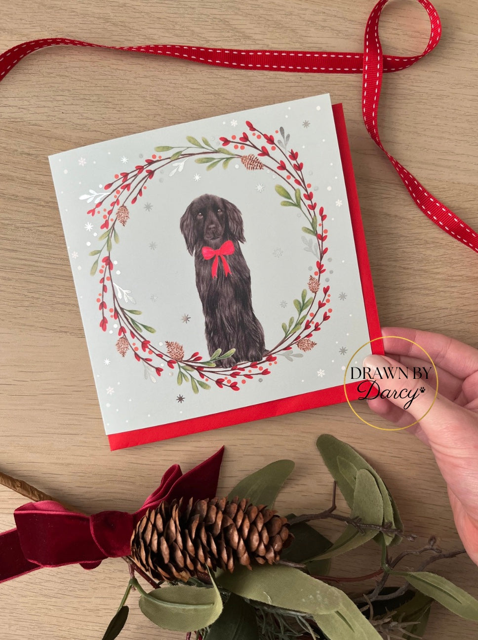 Cocker Spaniel Black Christmas Greetings Card