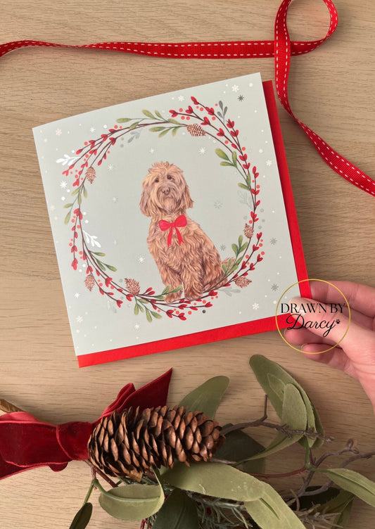 Cockapoo Christmas Greetings Card
