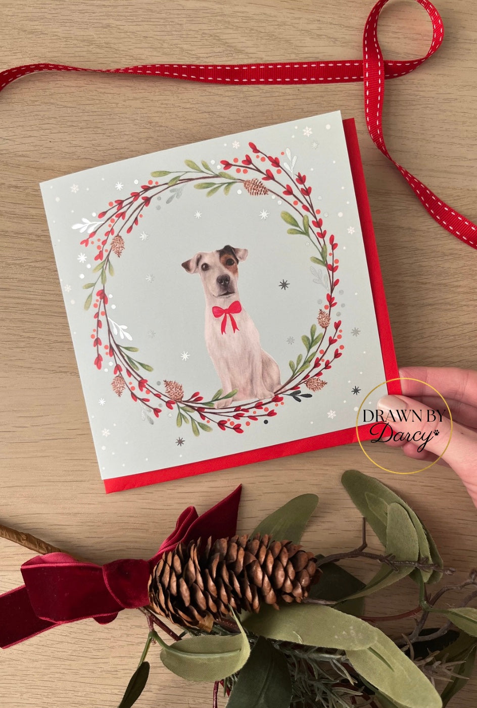 Jack Russell Terrier Christmas Greetings Card