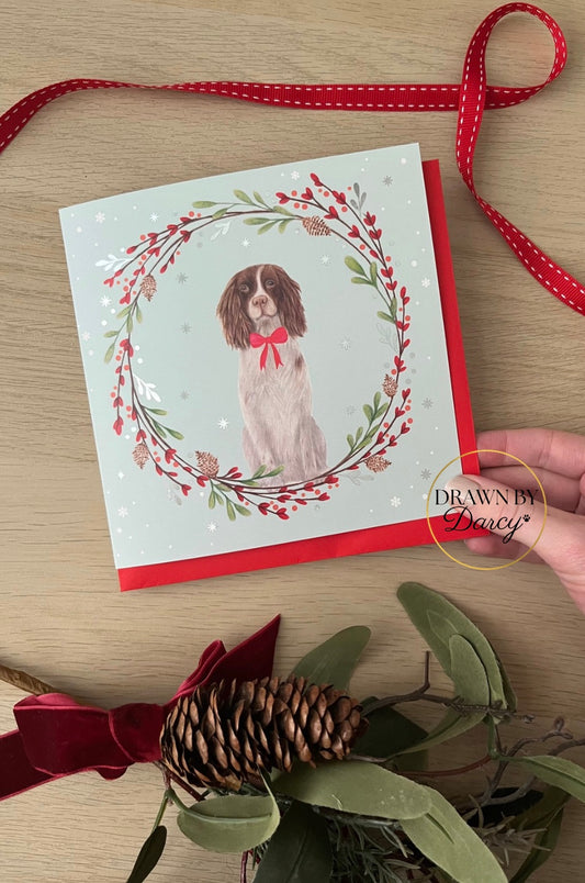 Springer Spaniel Christmas Greetings Card