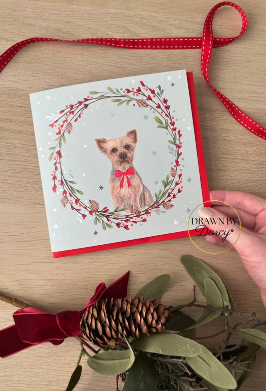 Yorkshire Terrier Christmas Greetings Card