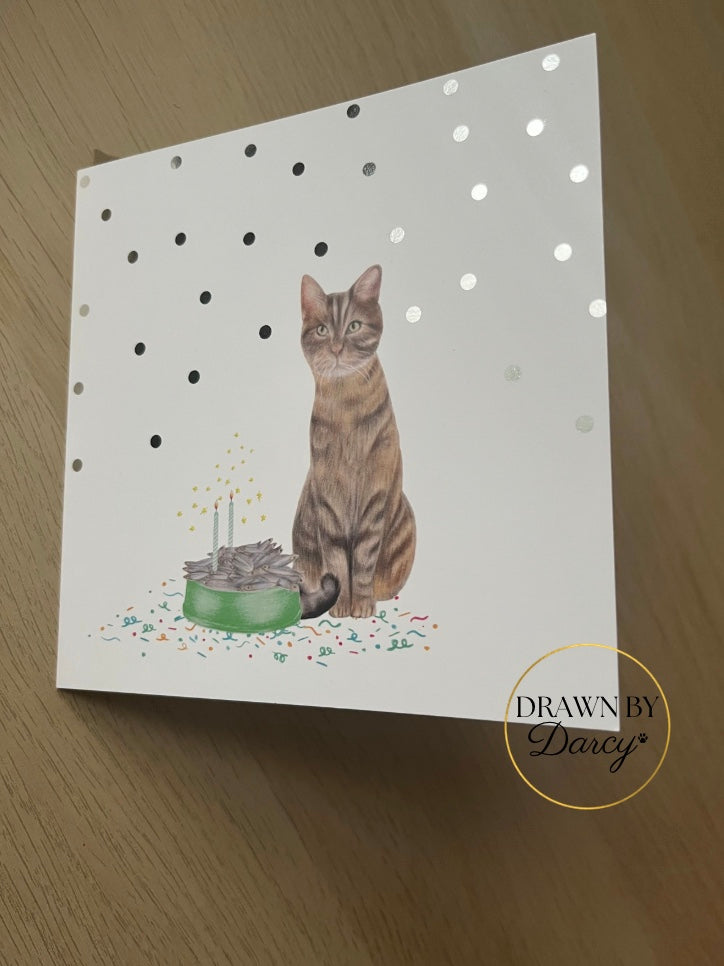 Tabby Cat Birthday Greetings Card