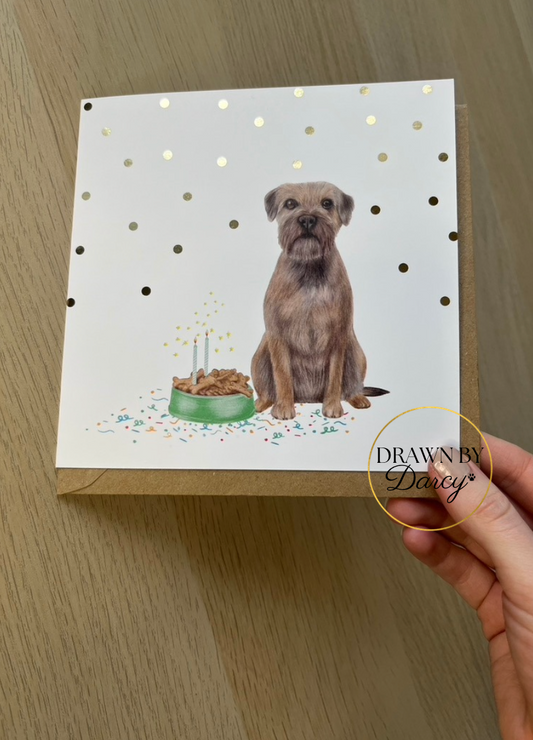Border Terrier Birthday Greetings Card