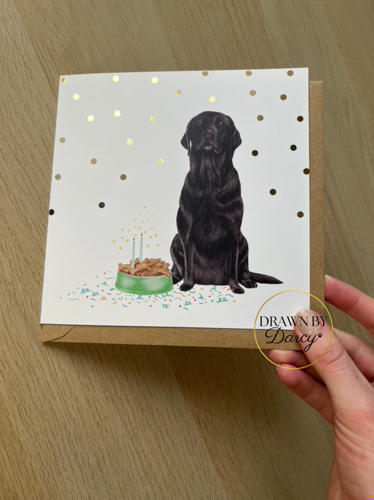 Labrador Black Birthday Greetings Card