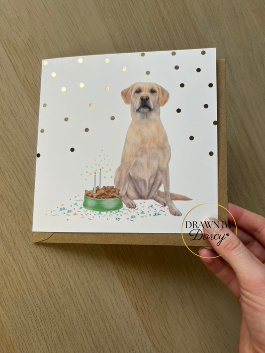 Labrador Yellow Birthday Greetings Card