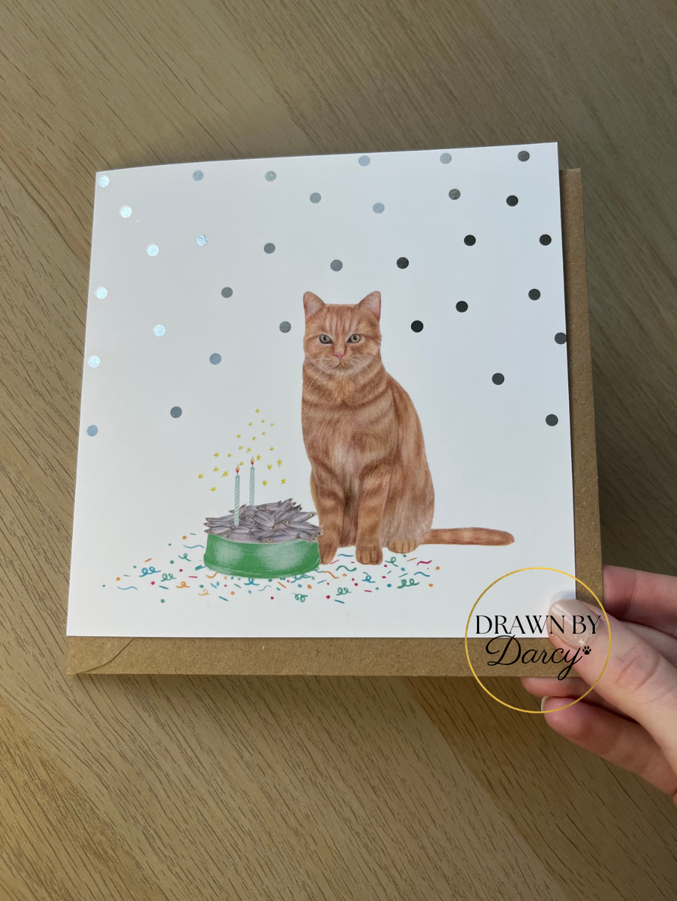Ginger Cat Birthday Greetings Card