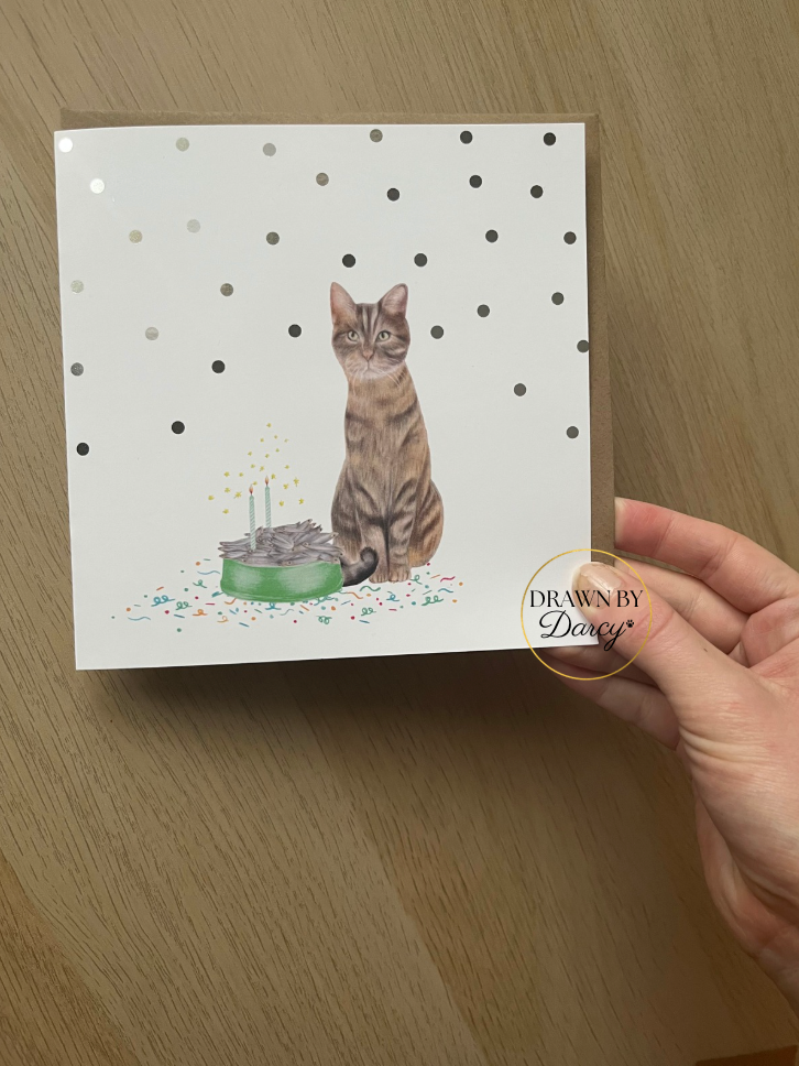 Tabby Cat Birthday Greetings Card