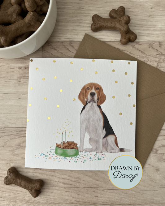 NEW! Beagle Birthday Greetings Card