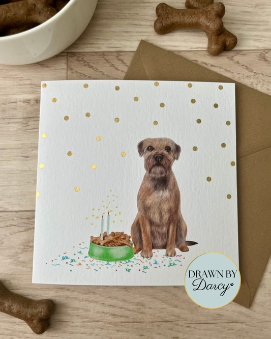 NEW! Border Terrier Birthday Greetings Card