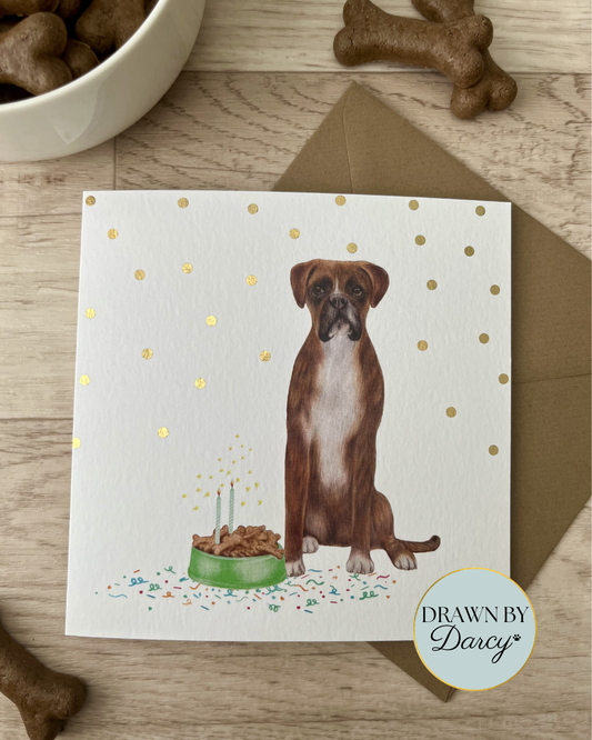 NEW! Boxer Birthday Greetings Card