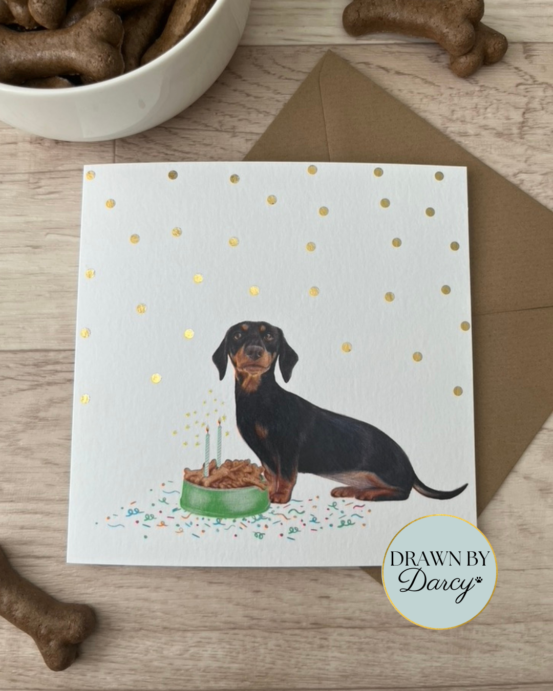NEW! Miniature Dachshund Black and Tan Birthday Greetings Card