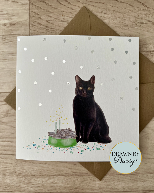 NEW! Black Cat Birthday Greetings Card