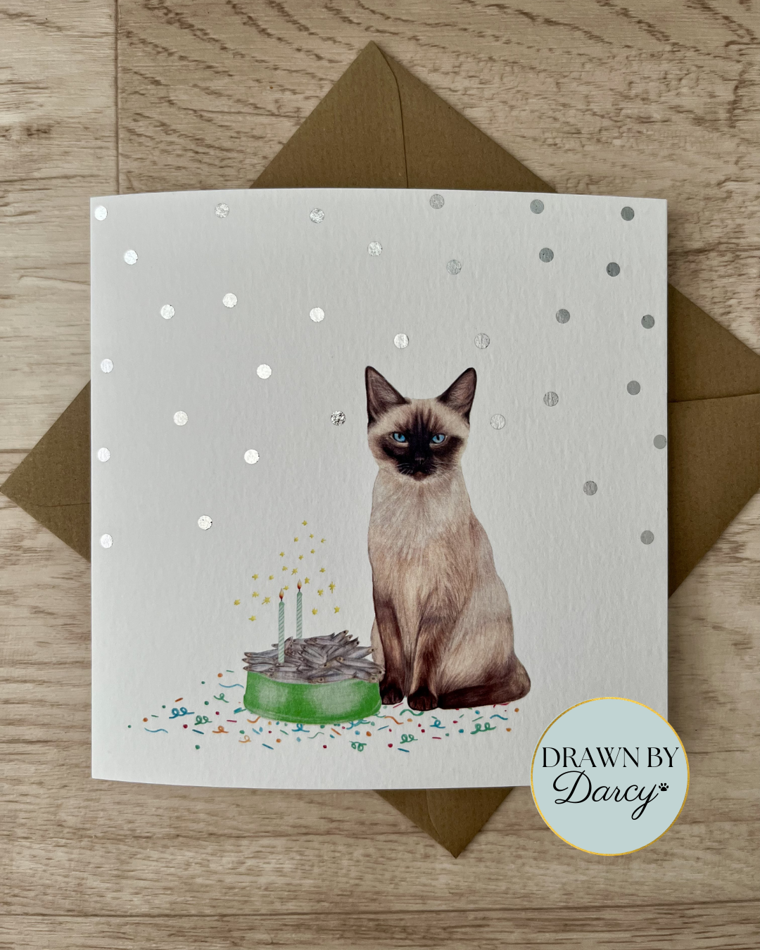 NEW! Siamese Cat Birthday Greetings Card