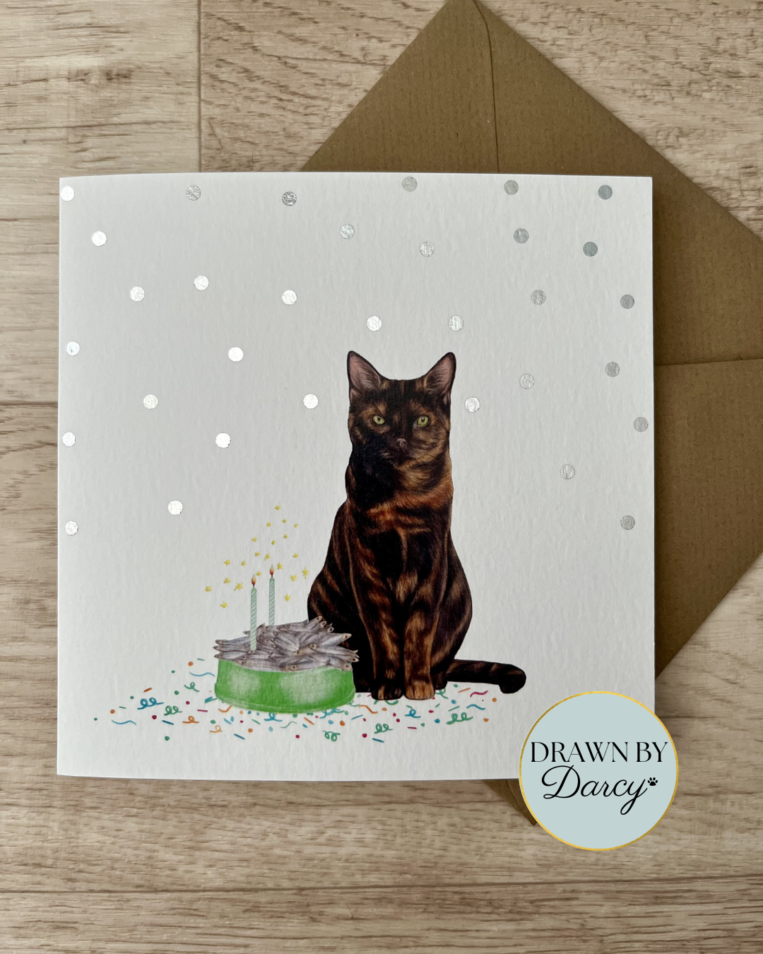 NEW! Tortoiseshell Cat Birthday Greetings Card