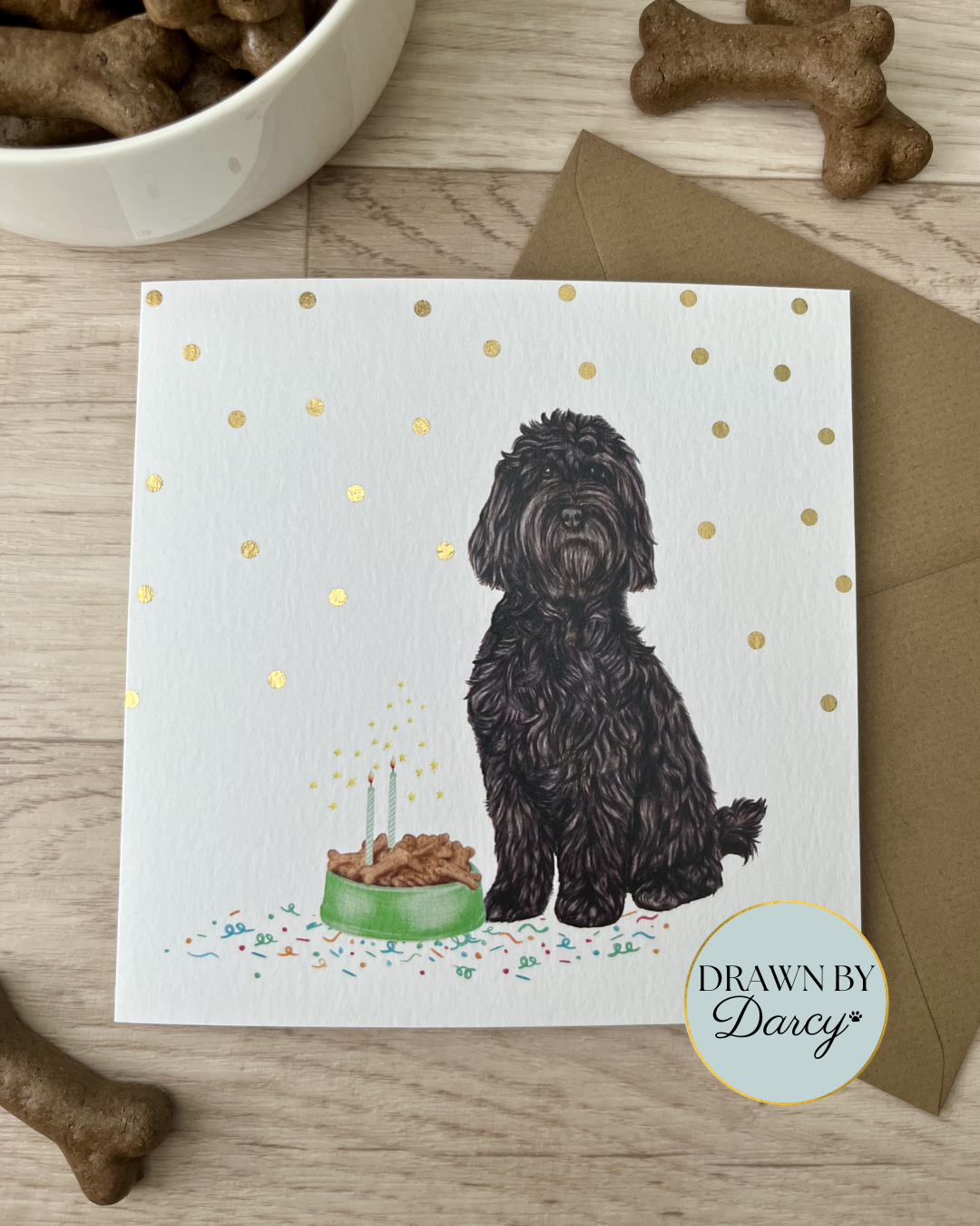 NEW! Cockapoo Black Birthday Greetings Card