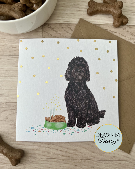 NEW! Cockapoo Black Birthday Greetings Card