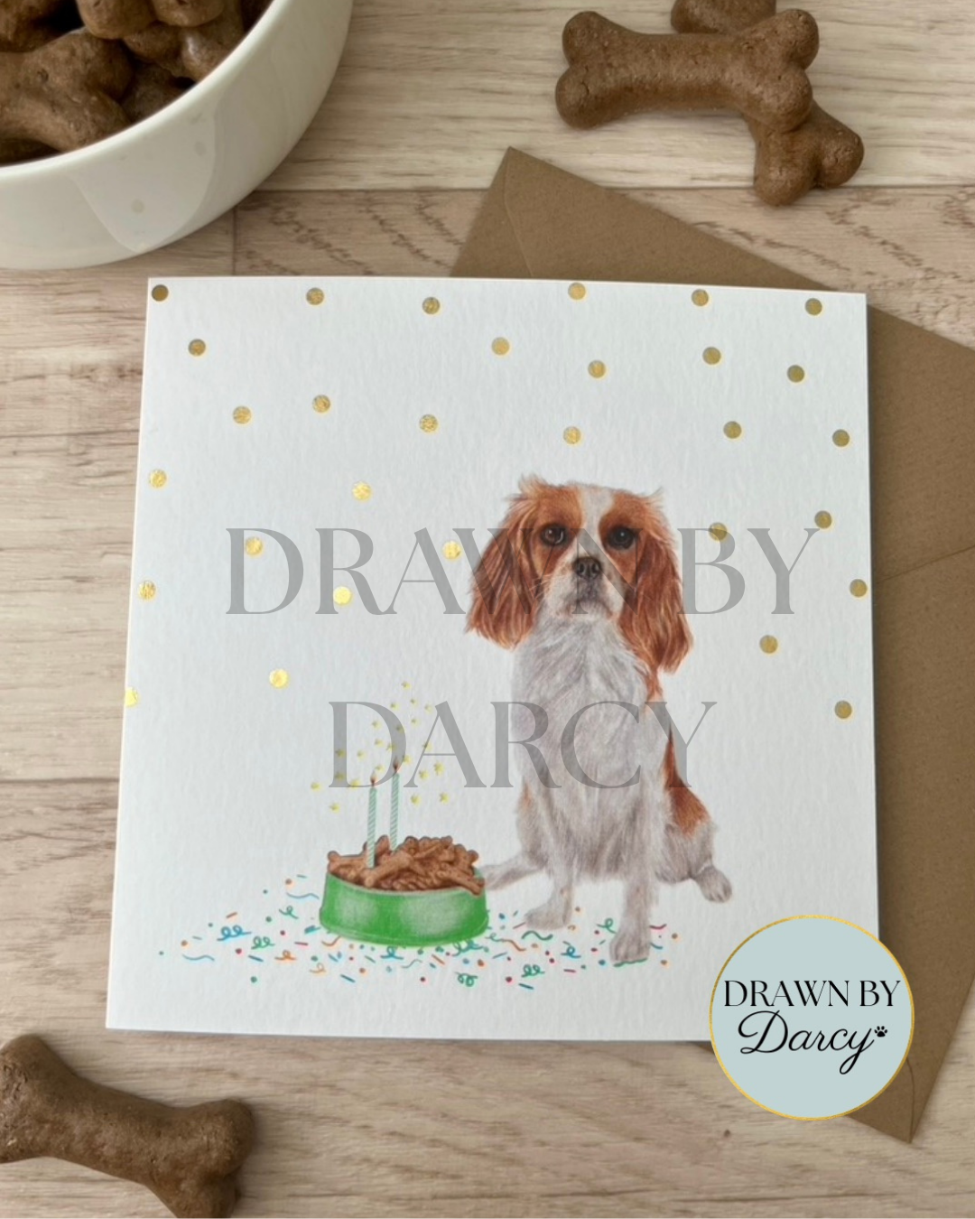 NEW! Cavalier King Charles Tan & White Birthday Greetings Card