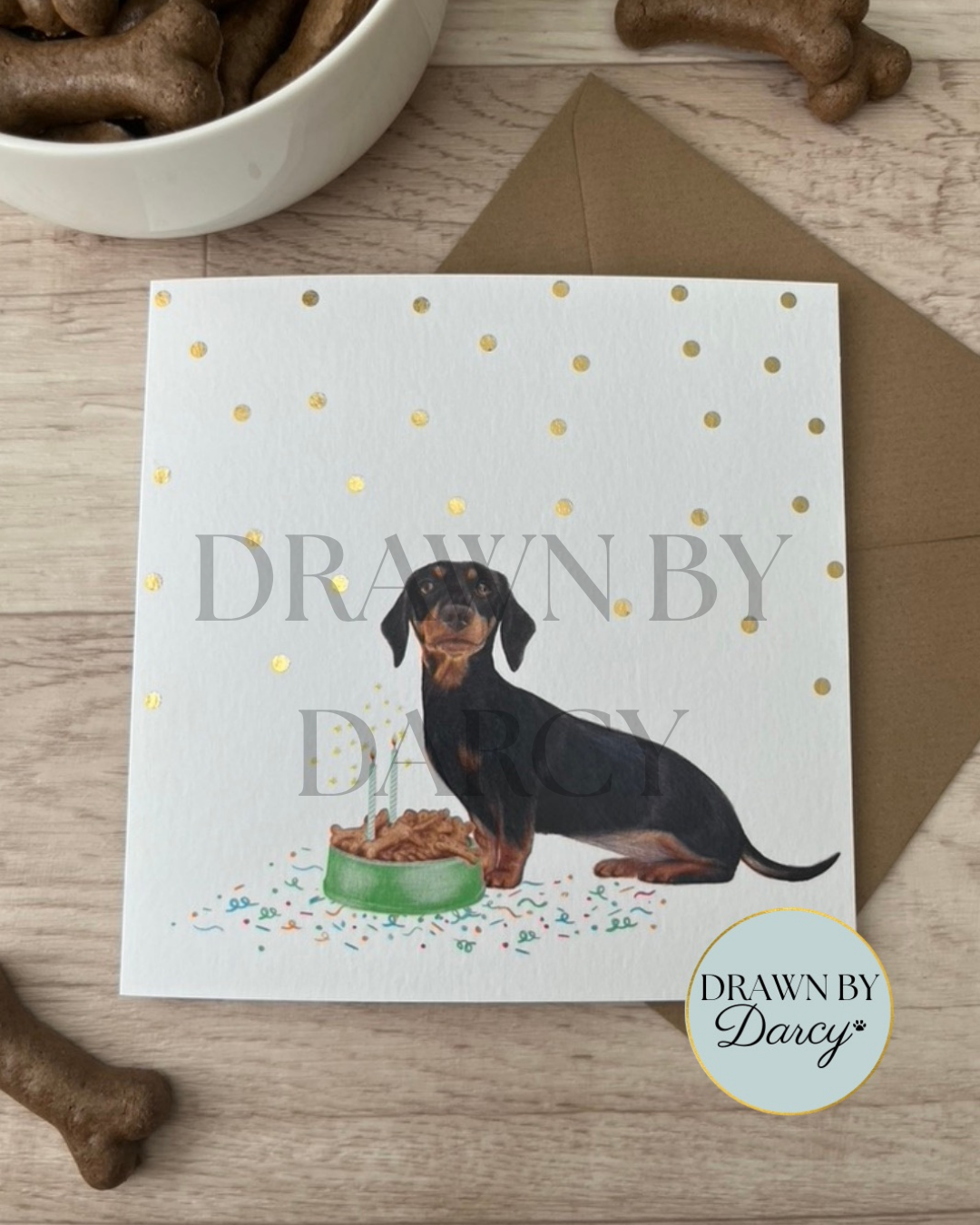NEW! Miniature Dachshund Black and Tan Birthday Greetings Card