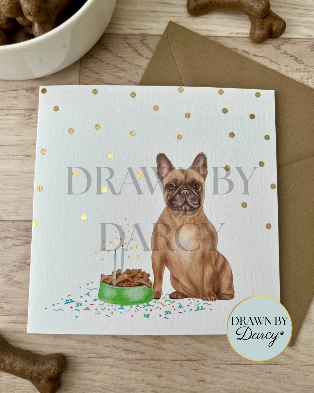 NEW! French Bulldog Birthday Greetings Card